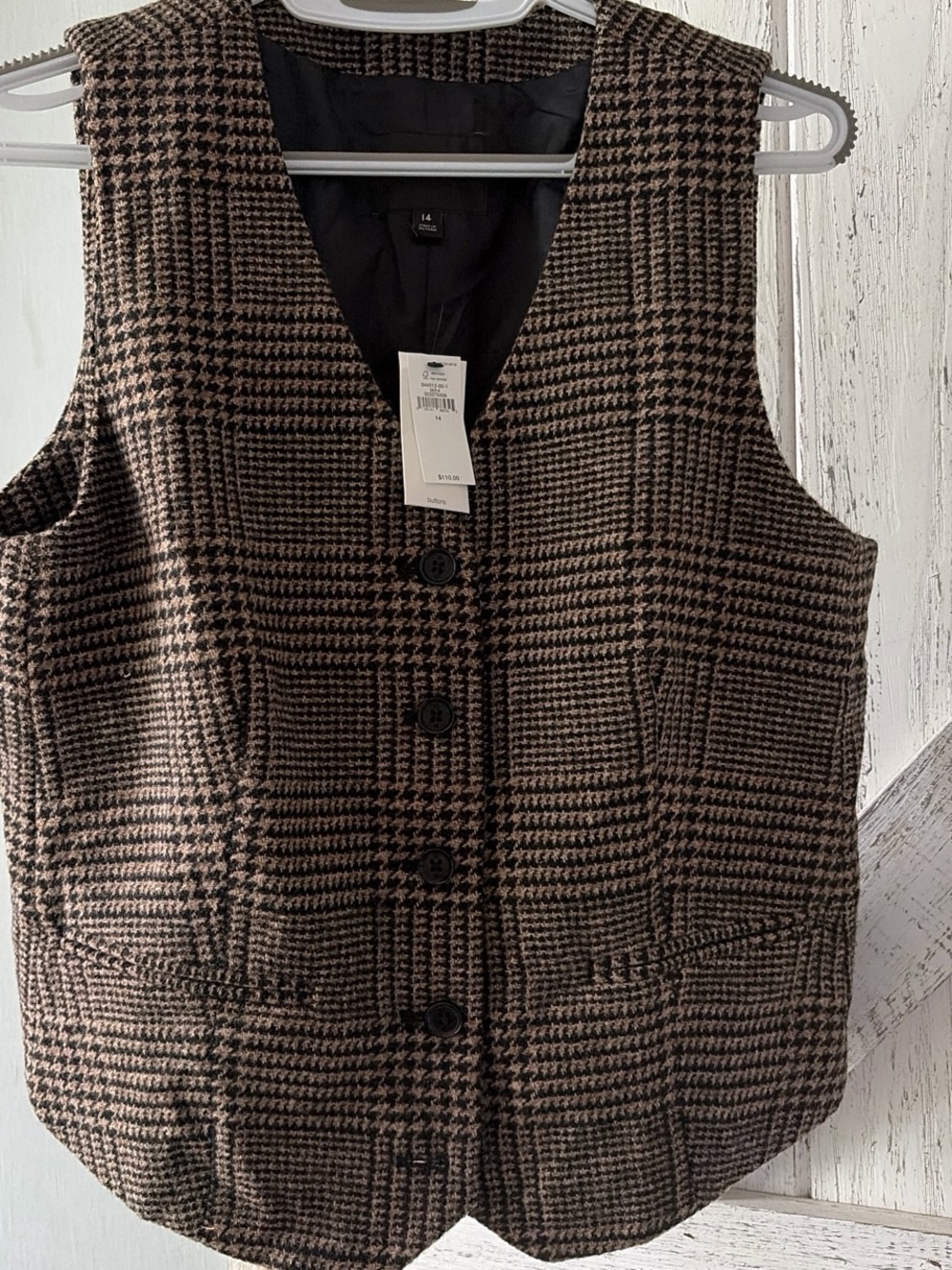 Banana Republic Brown Plaid Vest -